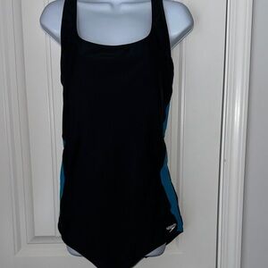 Speedo Women’s Black and Blue Swimsuit size 18